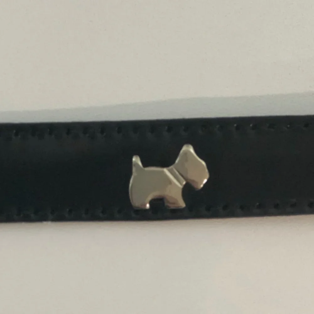 Furla Black Leather Silver Scottie Dog Belt